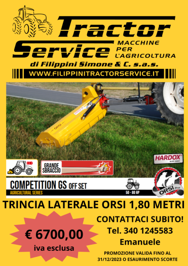 OFFERTA TRINCIA LATERALE ORSI MT. 1,80 AIO AGRICOLTURA  VENDITA MACCHINE AGRICOLE FILIPPINI TRACTOR SERVICE ATTREZZATURE AGRICOLE TRATTORI  VENETO FENDT ORSI BIO IRRIGAZIONE ROTOLO MACCHINA SEMOVENTE TRINCIATURA ARATURA 